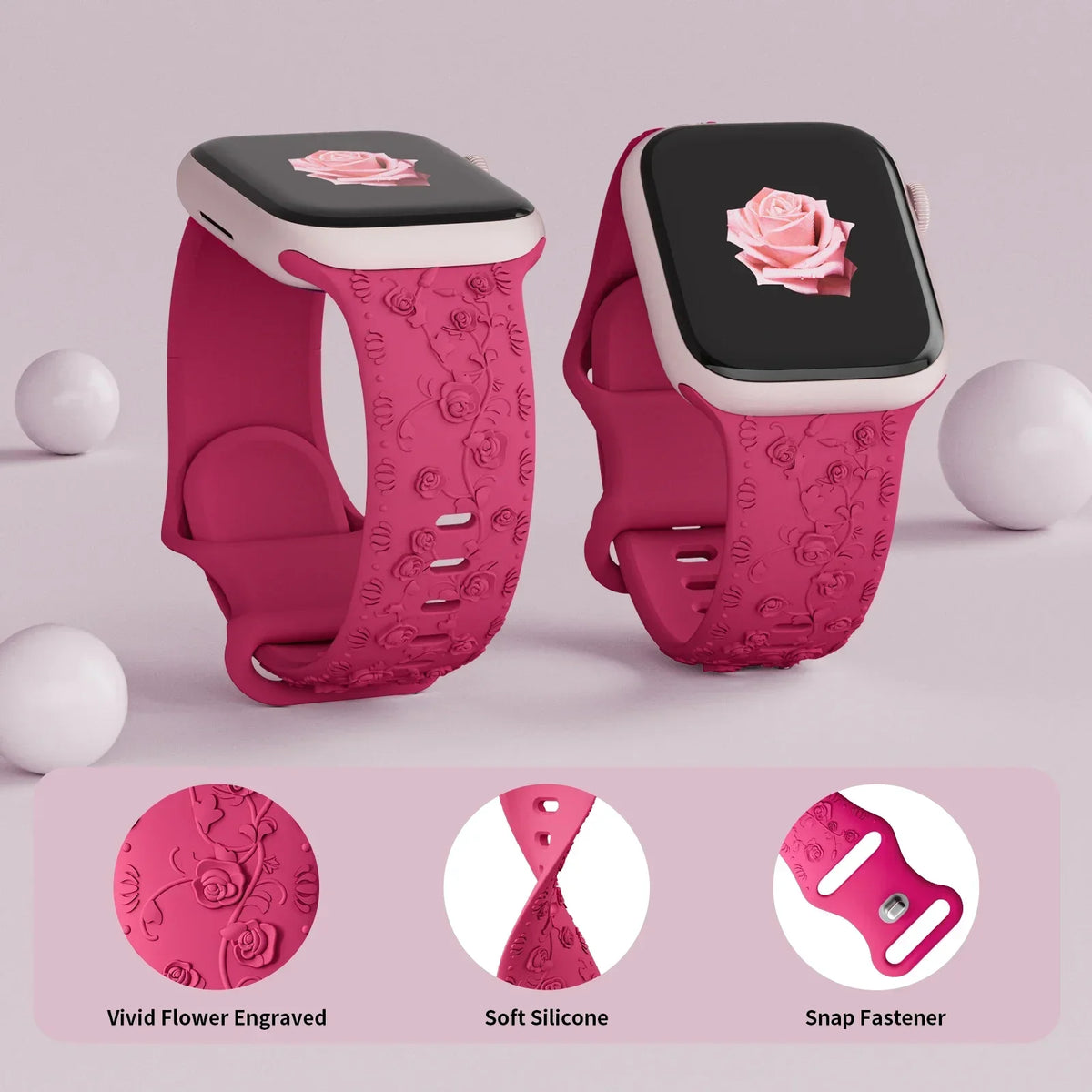 Floral Engraved Sports Bands