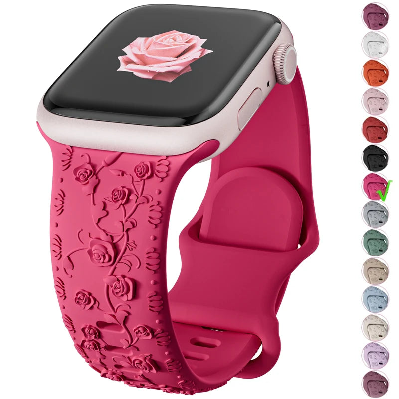 Floral Engraved Sports Bands