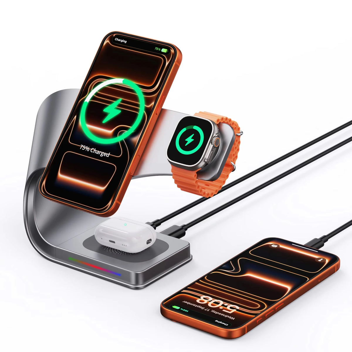 4-in-1 Metal Shell Wireless Charger