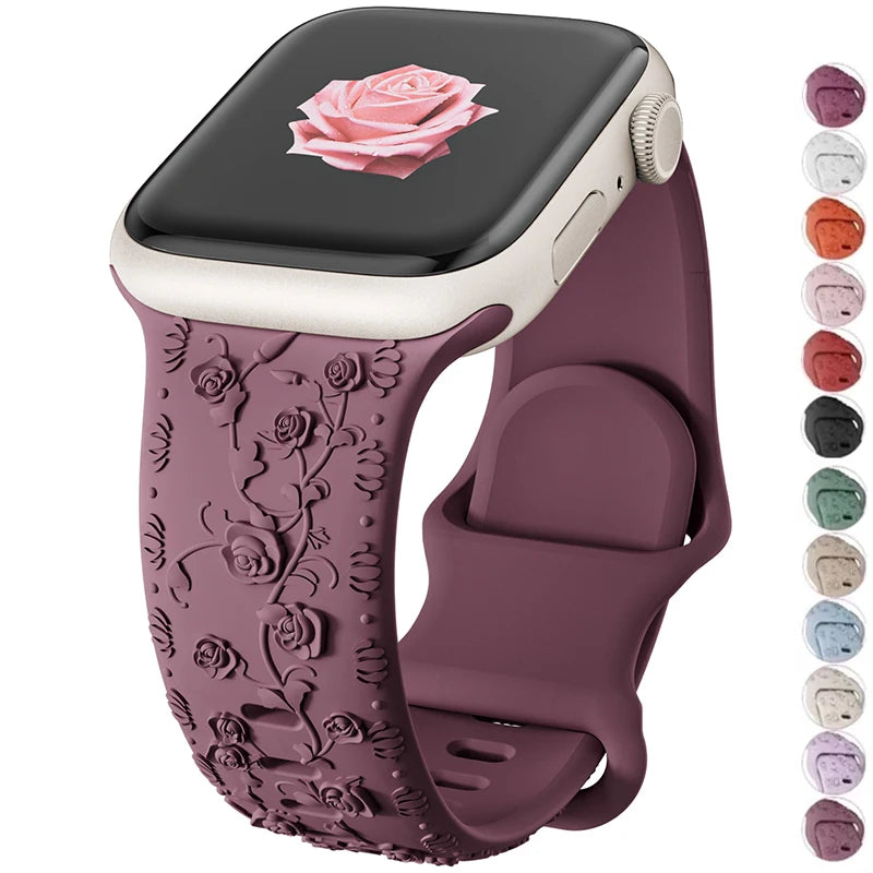 Floral Engraved Sports Bands