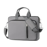Grey laptop bag on white background